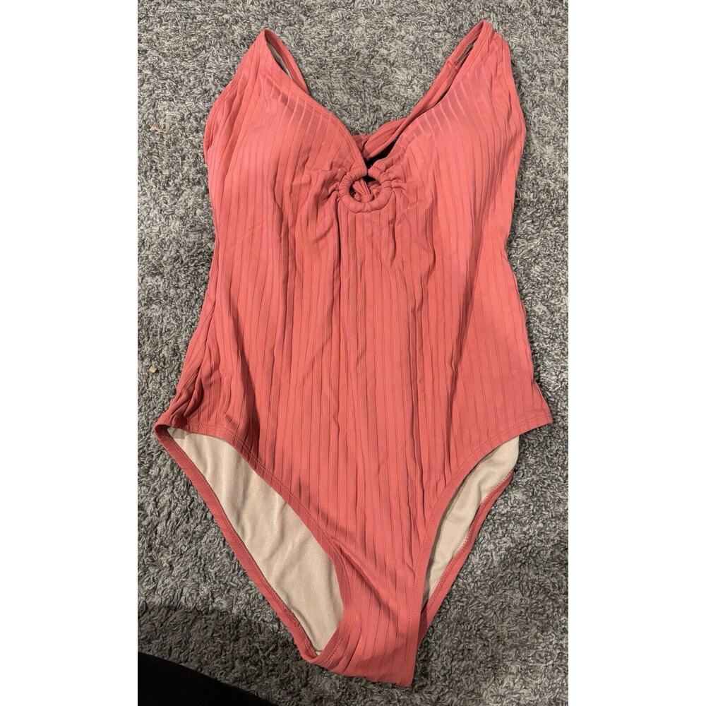 Kona Sol Women’s One Piece Bathing Suit Size XL Peach Color